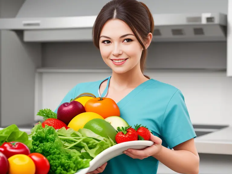 A woman holding a plate of vegetables.