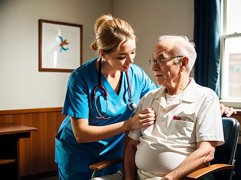 A nurse is monitoring an elderly man's tachycardia.