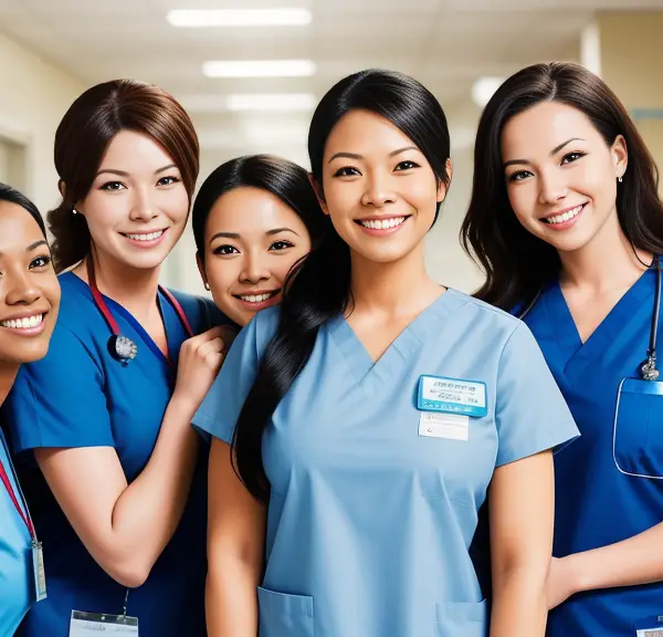A group of nurses posing for a photo.