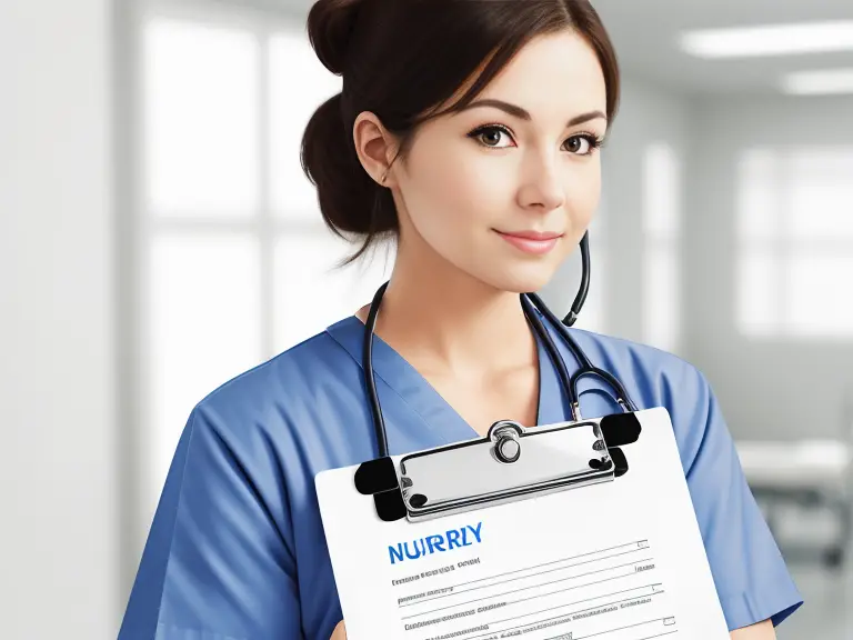 A nurse is holding a clipboard with a form, wondering how long does a nursing background check take?