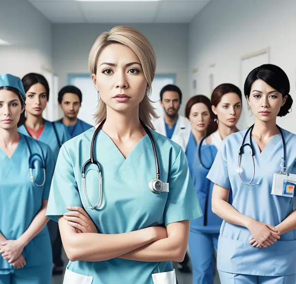 A group of nurses in a hallway, reflecting on the saturation of the nursing field.